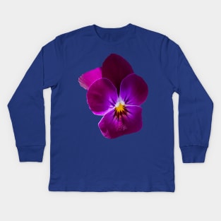 Purple Violet Flower Photo Kids Long Sleeve T-Shirt